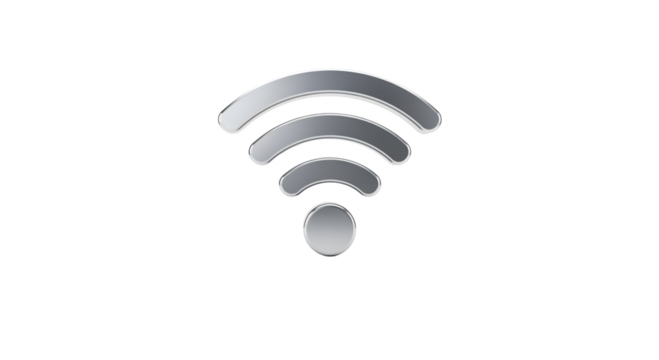 Wireless Wi Fi Signal Icon Silver Transparent Background Modern Technology - Powered by Adobe