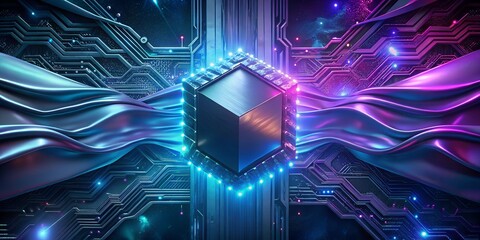 abstract blue background with binary code