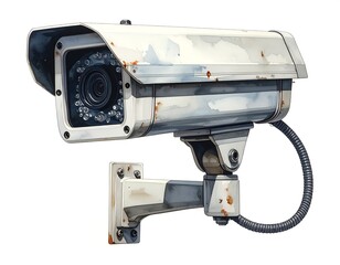 Rusted security camera on a wall mount