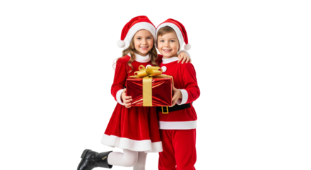 santa girl with gift