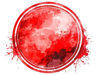 Abstract red circle with watercolor effect