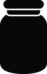 Baby Food Jar Silhouette Vector Art Illustration
