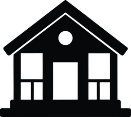 Kids Outdoor Playhouse silhouette vector art illustration