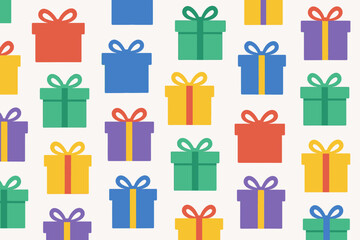 Colorful Gift Boxes Pattern Bright Holiday Celebration Festive Decor