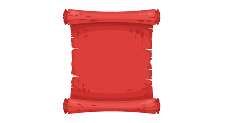 Illustration of a vintage styled red scroll with aged effect perfect for fantasy themed designs