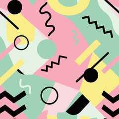 Abstract colorful geometric pattern for a retro funky background design 80s 90s style