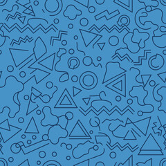 Vibrant geometric chaos pattern with bold shapes and retro feel perfect for backgrounds and designs