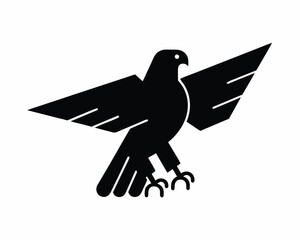 Falcon hunting icon and logo  silhouette vector isolated on white background