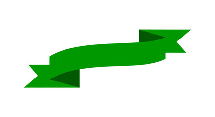 Vibrant green ribbon banner graphic element for design and decorative use across various projects