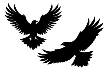 Eagle landing silhouette illustration