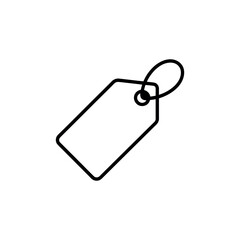 Fototapeta premium Black outline of a price tag icon on white background for web design