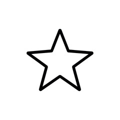 Obraz premium Simple black outline of a fivepointed star on a clean white background
