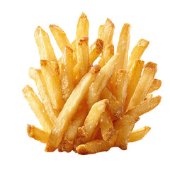 Crispy Golden French Fries isolated on transparent background
