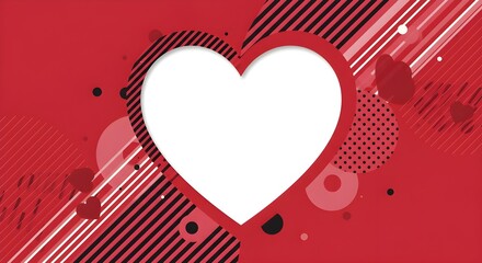 An abstract red background with a romantic heart pattern is perfect for Valentine's Day