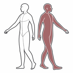 Two Walking Figure Templates for Design and Illustration