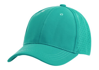 Closeup of the fashion green cap isolated on white background.