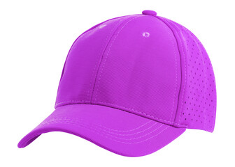 Fototapeta premium Side View Realistic Cap Mock Up In fuchsia Flash Color is a high resolution hat mockup to help you present your designs or brand logo beautifully.