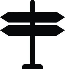 Directional Sign silhouette vector art illustration
