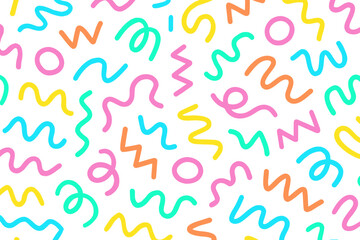 Colorful Curved Line Pattern on Transparent Background for Creative Design