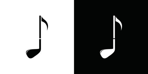 simple vector golf stick and music logo