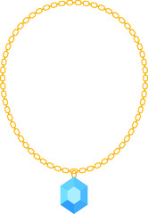 Fototapeta premium blue diamond necklace cartoon element