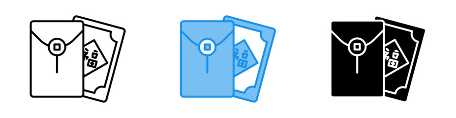 Red Envelope icon set multiple style collection