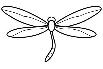 line art Dragonfly flying silhouette vector isolated on white background