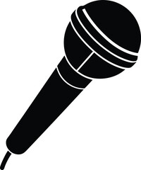 Microphone Silhouette Vector Art Illustration
