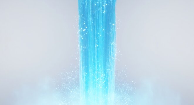 Acqua cristallina cade dolcemente luce soffusa. AI Generated