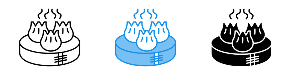 Dumpling icon set multiple style collection