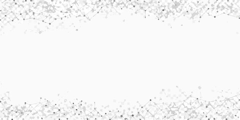 Abstract network of connected dots and lines forming a decorative border on a white background