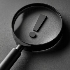 Magnifying glass focusing on exclamation point (1)