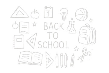 Back to School Hand Drawn Chalkboard Illustration with Educational Symbols