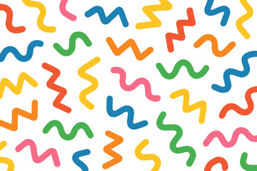 Colorful Wavy Lines Pattern on Transparent Background for Celebration or Party Decorations