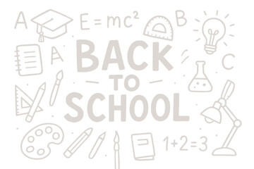 Back to School Hand Drawn Chalkboard Illustration with Educational Symbols