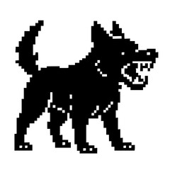 Pixel art dog barking, vector SVG, transparent PNG