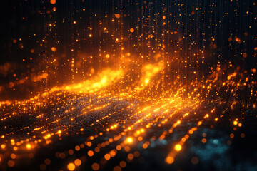 Fototapeta premium Glowing lights against a dark backdrop