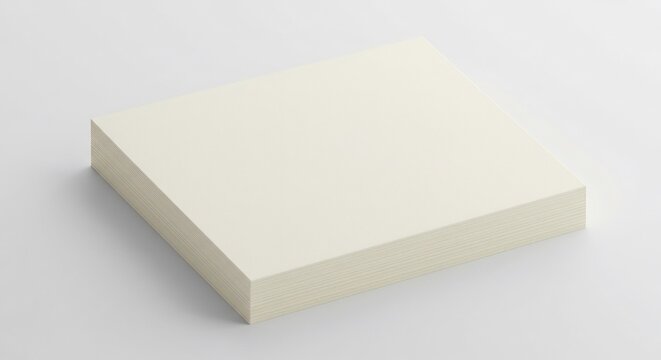 Blocco note bianco puro luce morbida sfondo neutro. AI Generated
