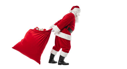 santa claus with a bag of gifts