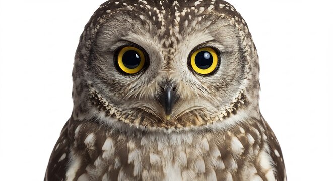 Gufo sguardo intenso luce naturale piume soffici dettagli nitidi. AI Generated