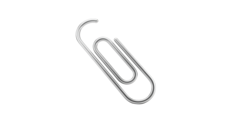 Neon Paperclip Icon on Transparent Background Modern Minimalist Digital Illustration