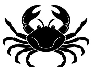 Crab walking silhouette vector isolated on white background