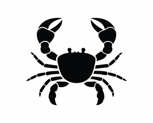 Crab walking icon silhouette vector isolated on white background