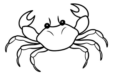 line art Crab walking silhouette vector isolated on white background