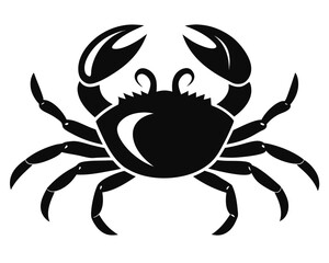 Crab walking silhouette vector isolated on white background