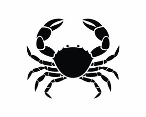 Crab walking icon silhouette vector isolated on white background