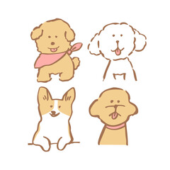 Hand-drawn dog illustration vector copy