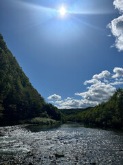 風景, 山, 自然, 川, 空, Landscape, Mountain, Nature, River, Sky,
