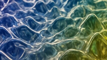 Abstract transparent glass waves with rainbow gradient glowing reflections - Powered by Adobe