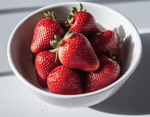 Fresh strawberries, bowl, ripe, red, juicy, fruit, healthy, food, snack, vitamins